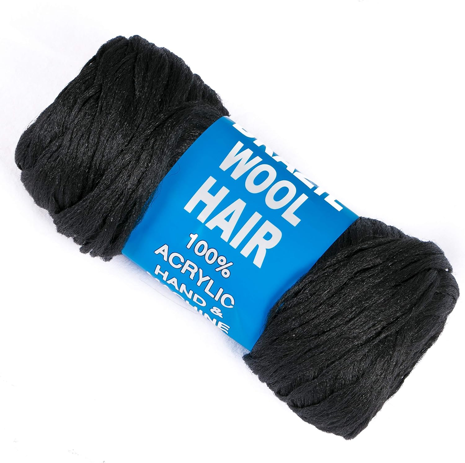 5Roll Brazilian Yarn Wool Hair Arylic Yarn for Hair Crochet Braid Twist Warps Black Color image number 3