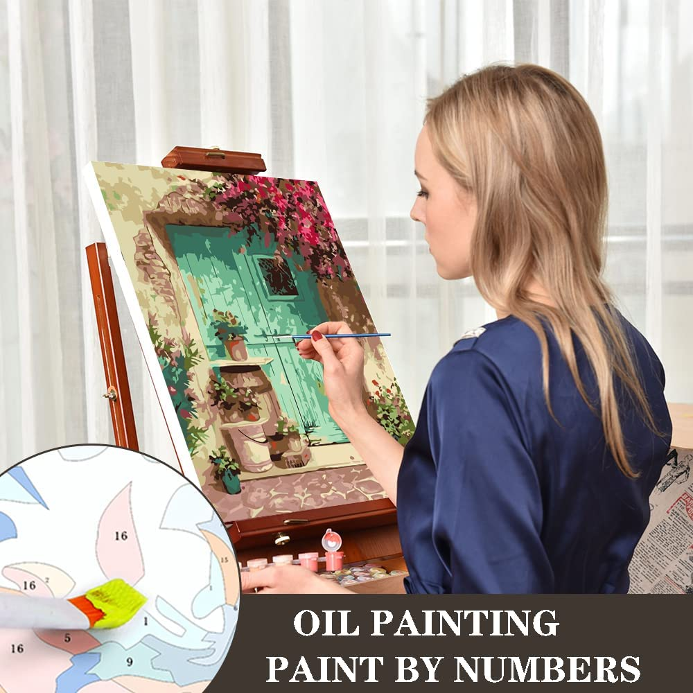 Paint by Numbers for Adults Beginner, 4 Pack DIY Adult Paint by Number Kits on Canvas Butterfly Flowers Acrylic Paint, Drawing Paintwork with Paintbrushes Oil Painting Home Decor(11.8X15.8Inch) image number 2