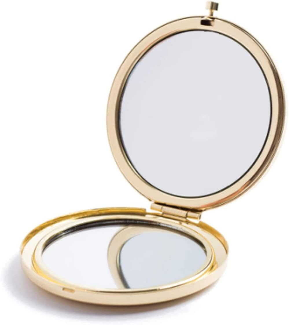 Fashion Compact Vanity Mirror for Women, Elegant Small Compact Mirror 2 X 1 X Magnification,Double Sided Folding Travel Makeup Mirror,Perfect for Purse, Pocket Mirror for Gift