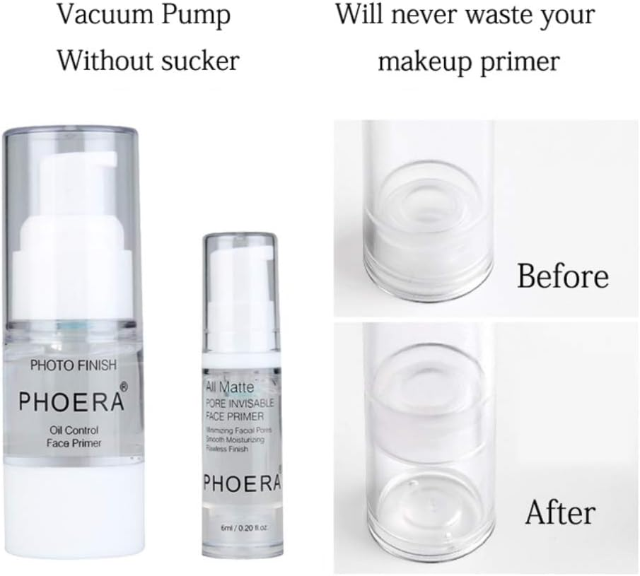 PHOERA Face Primer, Pore Primer under Foundation, Oil-Control Long Lasting Makeup Foundation Primer, Oil-Free Makeup Base for All Skin Types (03A, 6Ml) image number 5