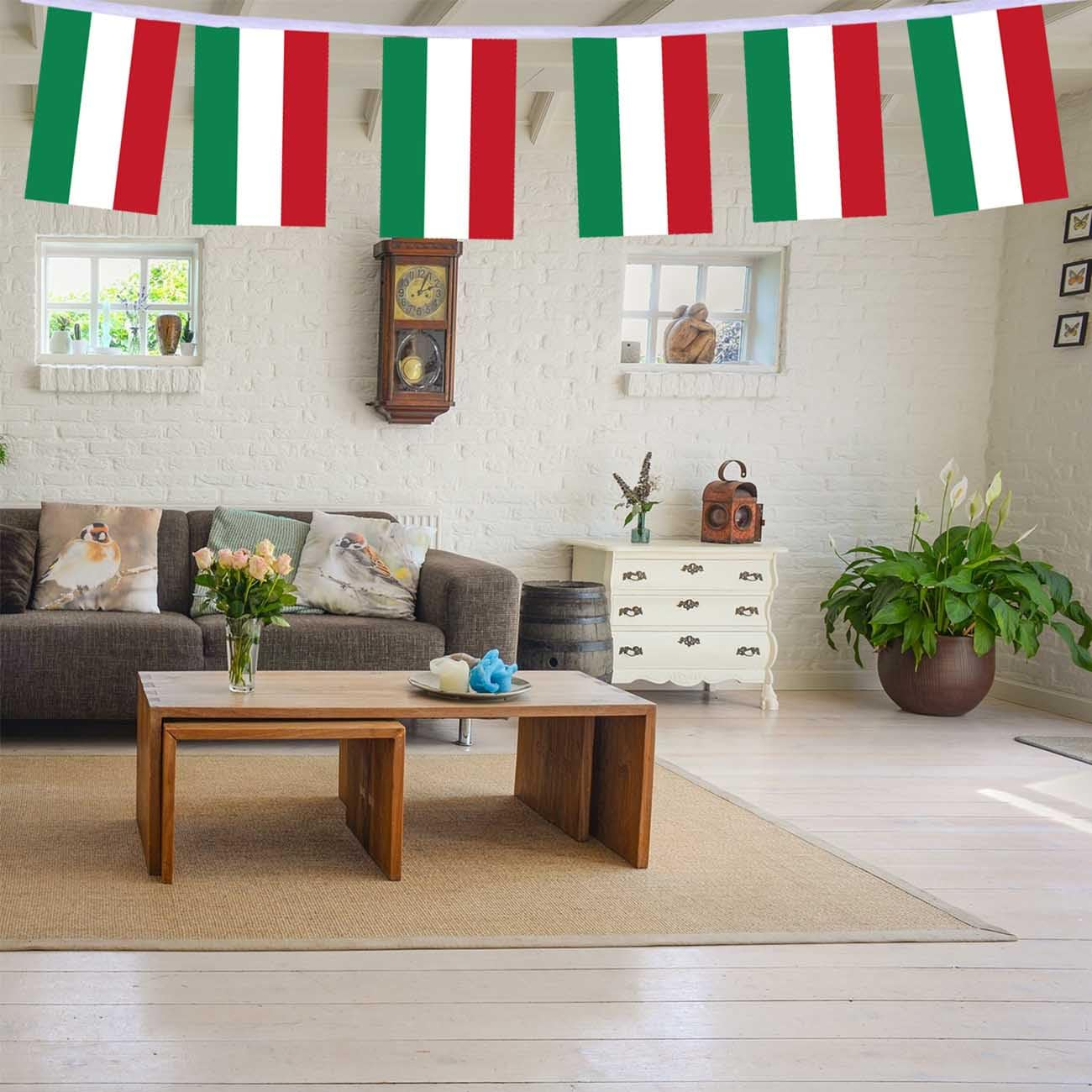 30 PCS Hungary Flag Bunting,33 FT Hungarians National String Decoration, Decor Banner for Outdoor Indoor Patio Yard Classroom Club image number 2