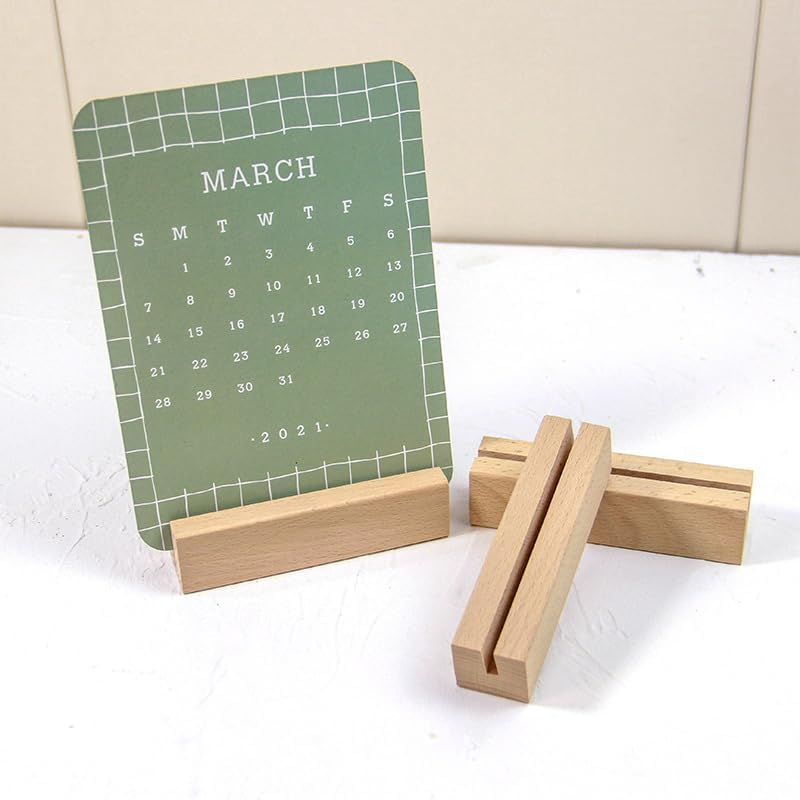 20 PCS Solid Wood Stand ,Small Card Holder for Place Card Holders, Photo Stand, Wedding Wooden Table Number Holder, Elegant and Stylish Wood Block Card Stand ,2.7Inch Long, 0.9Inch Wide and 0.7Inch High image number 4