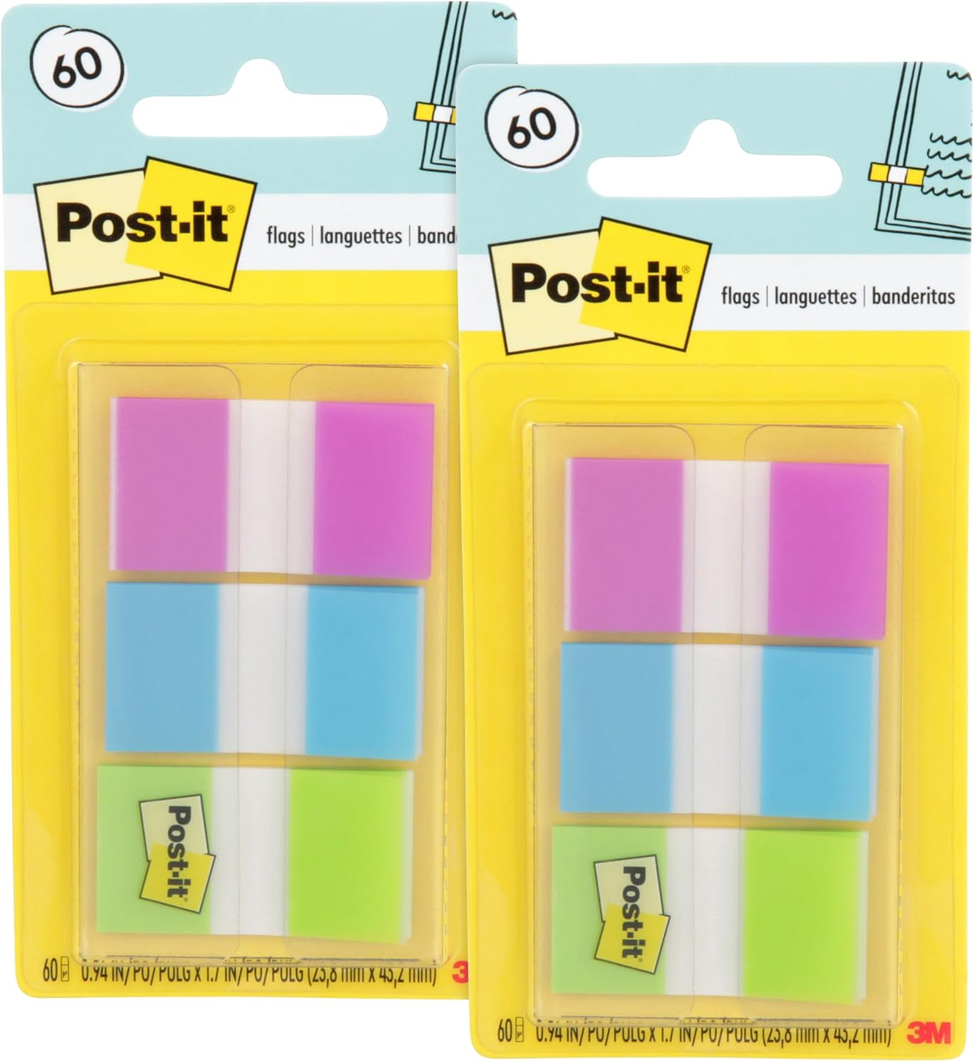 Post-It Flags Purple Blue Green 24.0Mm X 43.2Mm 680-PBG (Pack of 2) image number 6