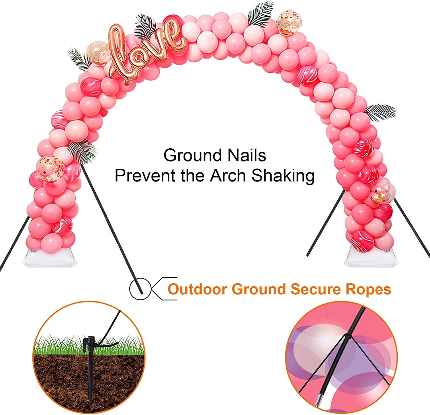 Balloon Arch Kit,9Ft Height & 10FT Width Adjustable Balloon Arch Stand Set with Water Fillable Base, 50 Balloon Clips for Wedding Birthday Decorations Baby Shower Party Supplies image number 2