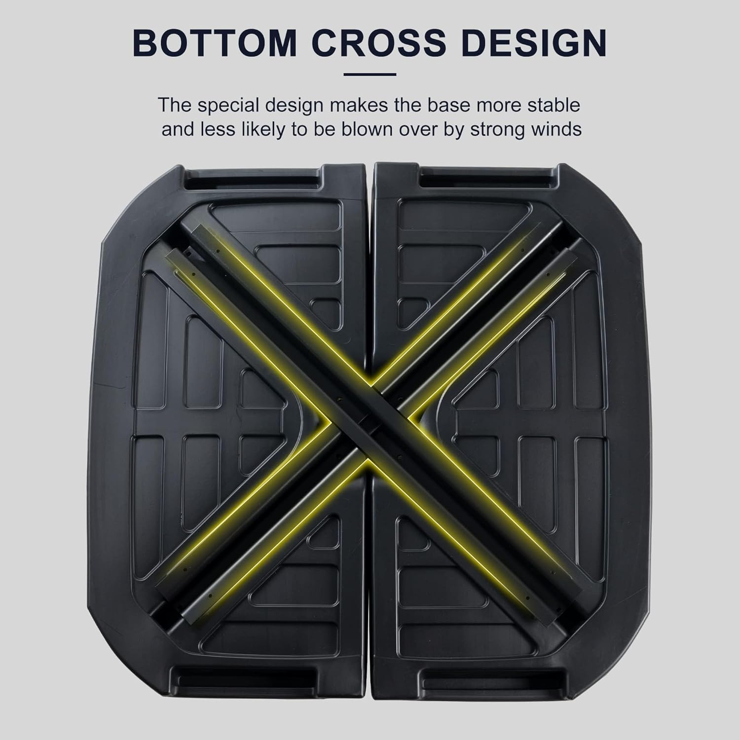 Purple Leaf Square Umbrella Base for Offset Patio Umbrella, Sand/Water Fillable, 99 X 96 Cm, 150 Kg Stability image number 3