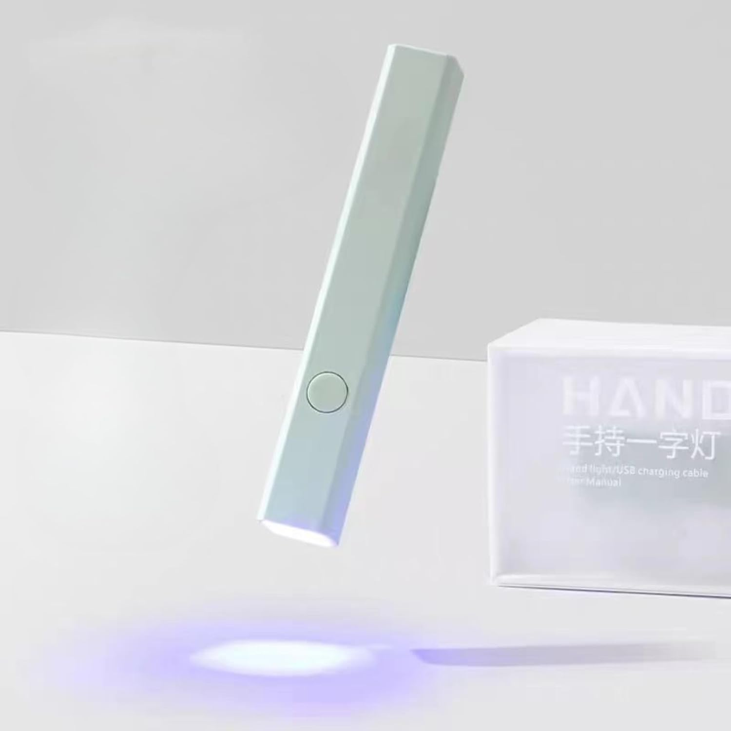 Handheld UV Light for Gel Nails, Gel Nails Flash Cure Lamp, Gel Nails LED Nail Lamp Portable Mini Nail Dryer, Cordless Rechargeable USB Nail Dryer for Fast Curing, Home DIY Manicure Nail Art (White)