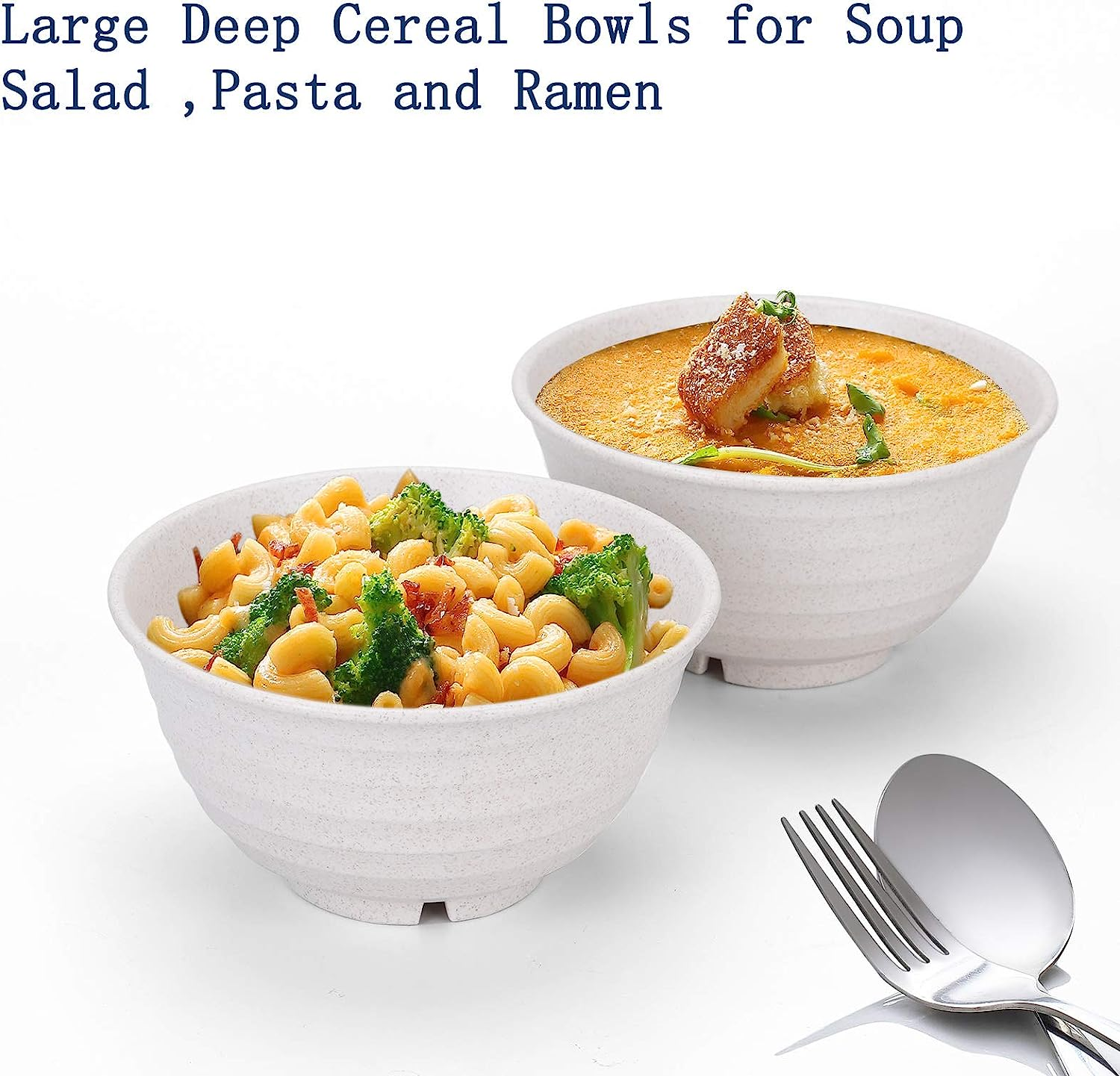 Unbreakable Cereal Bowls 30OZ Set 8 Microwave and Dishwasher Safe BPA Free E-Co Friendly Deep Soup Bowl for Cereal, Salad, Soup, Rice