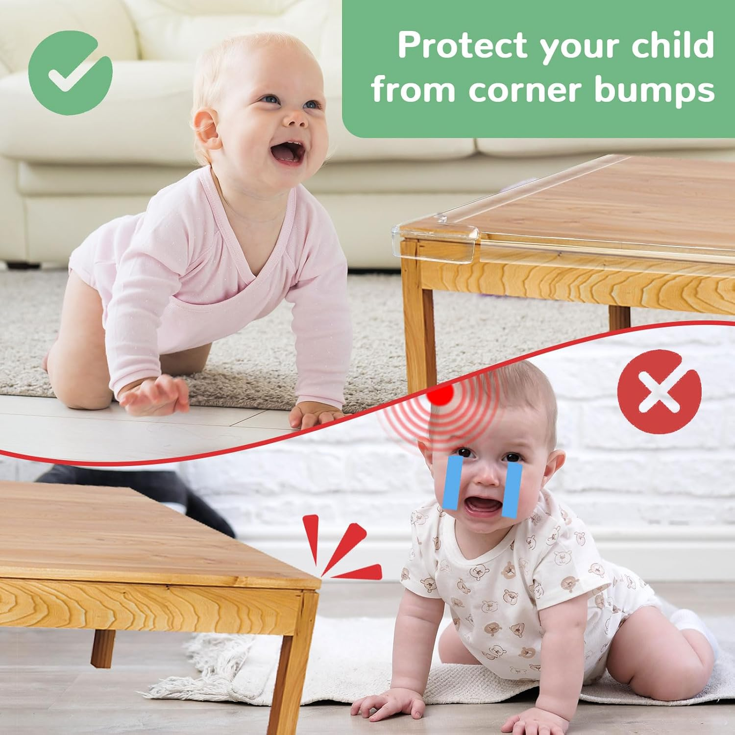 Baby Proofing,16.4Ft Clear Edge Protector Strip, Soft Corner Protectors for Baby, Baby Child Safety Tables Corner Guards with Upgraded Pre-Taped Strong Adhesive for Cabinets, Drawers, Cribs image number 6