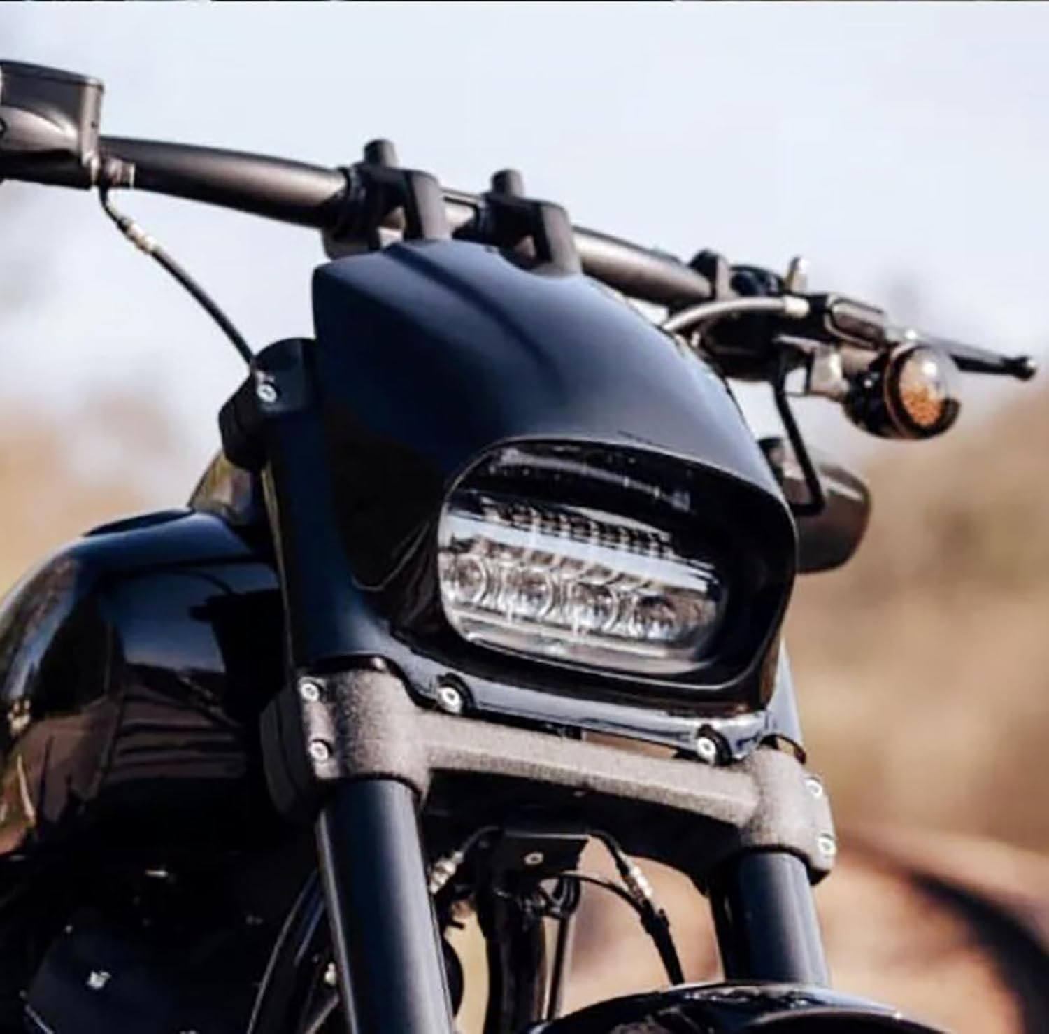 HDBUBALUS Motorcycle Headlight Fairing Cover Fit for Harley Softail Fat Bob FXFB FXFBS 2018-2023 (Goss Black) image number 4