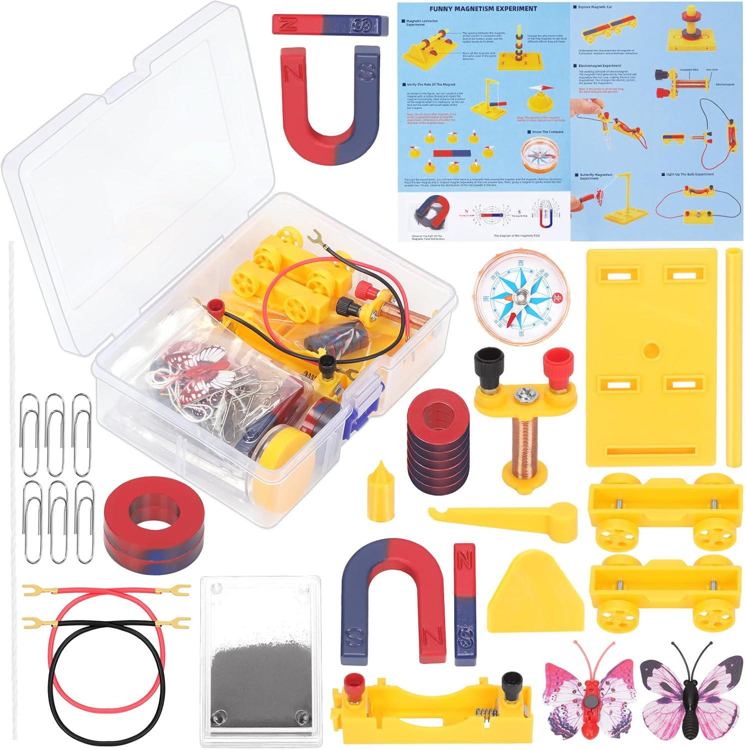 39Pcs Science Magnet Kit: Physics Electromagnet Experiment Set, Education Science Experiment Tools for School Students