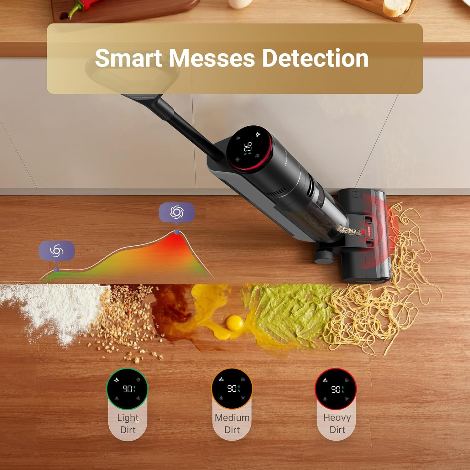 Dreame H12 Pro Cordless Wet Dry Vacuum Cleaner, Hot Air Drying, Self-Cleaning, Dual-Sided Edge Cleaning, Smart Messes Detection, 35Min Long Runtime, Smart Floor Washer for Hard Floors - H14 Pro image number 4