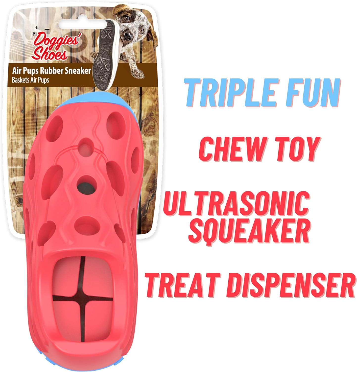 Dog and Cat Slow Feeder Interactive Puzzle Toy, Treat Dispenser,Durable Rubber Sneaker, Silent Ultrasound Squeaky Toy, Dog Chew Toy for Aggressive Chewers, Teeth Cleaner.