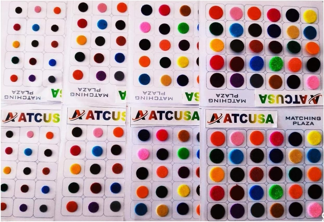 ATCUSA Premium Bindi Assorted Indian Daily Use Forehead Bindi round Dot Tattoo Body Art Sticker Craft Decor Belly Decor 240 Count (Pack of 1) Multi Color