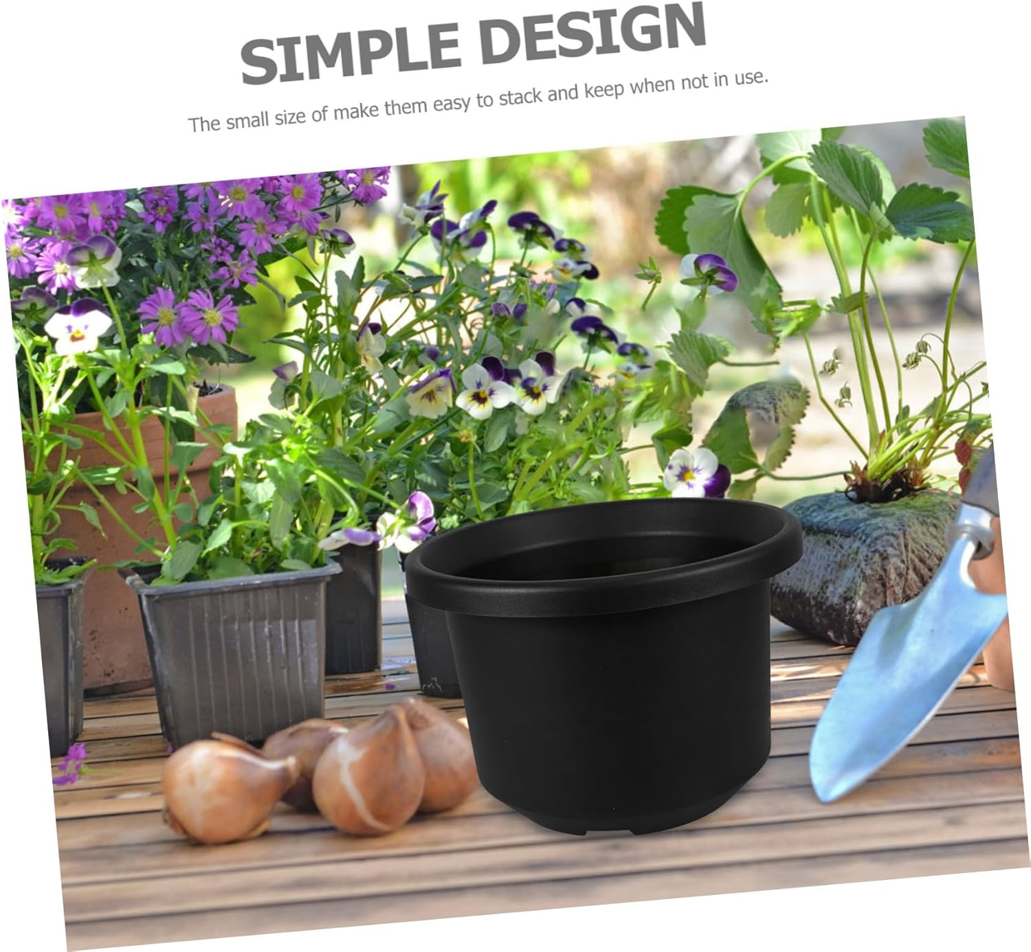 Thickened Black Plastic Plant Nursery Pot for Outdoor Gardening, Medium Breathable Root Control Flower Planter, Sturdy Nutrient Planter Suitable for Succulents and Flowers image number 5