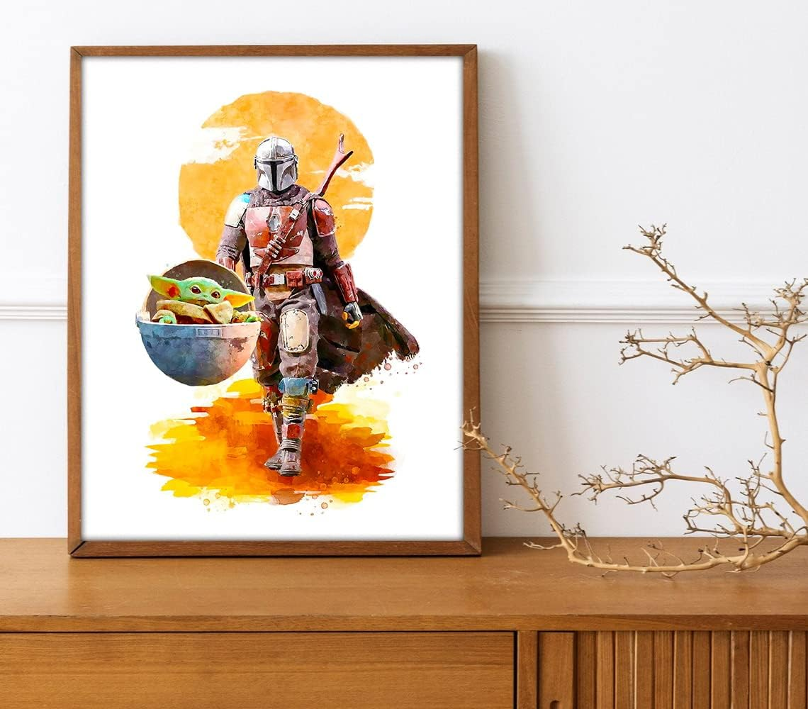 GESYR Star Wars Poster Set of 6 Watercolor Prints Kids Room Decor Darth Maul Darth Siddious Unframed 8X10 Inch image number 5