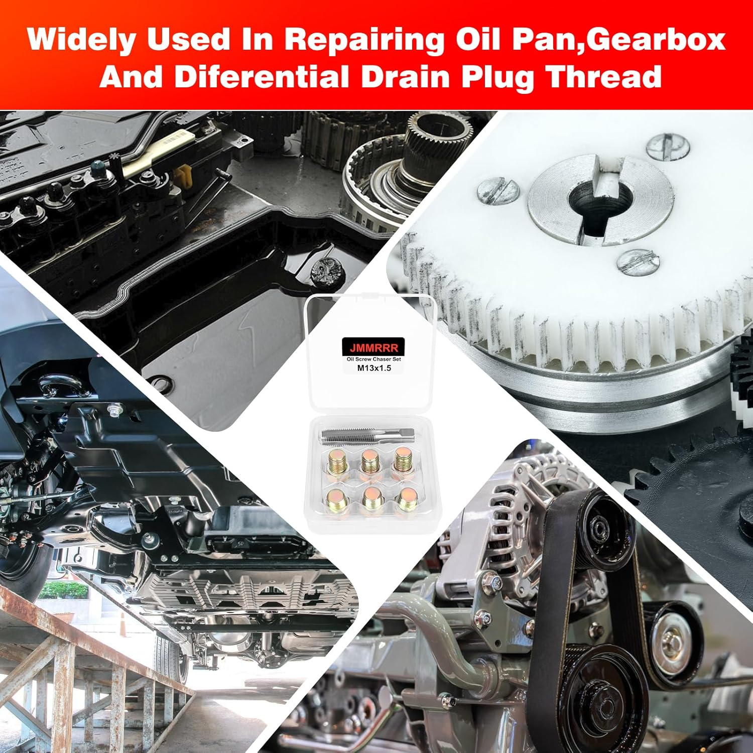 Oil Drain Plug Tap Thread Repair Kit M13 X 1.5MM Oil Pan Screws Rethread Tool Oil Drain Plug Thread Repair Tool Kit