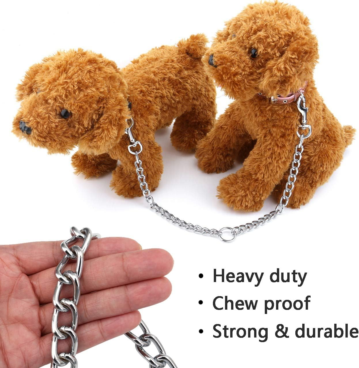 Metal Double Dog Leash for Two Dogs, Heavy Duty Metal Dog Leash, Chew Proof Tangle Free Dual Pet Extension Splitter Lead for Small Large & Medium Size Dogs image number 6