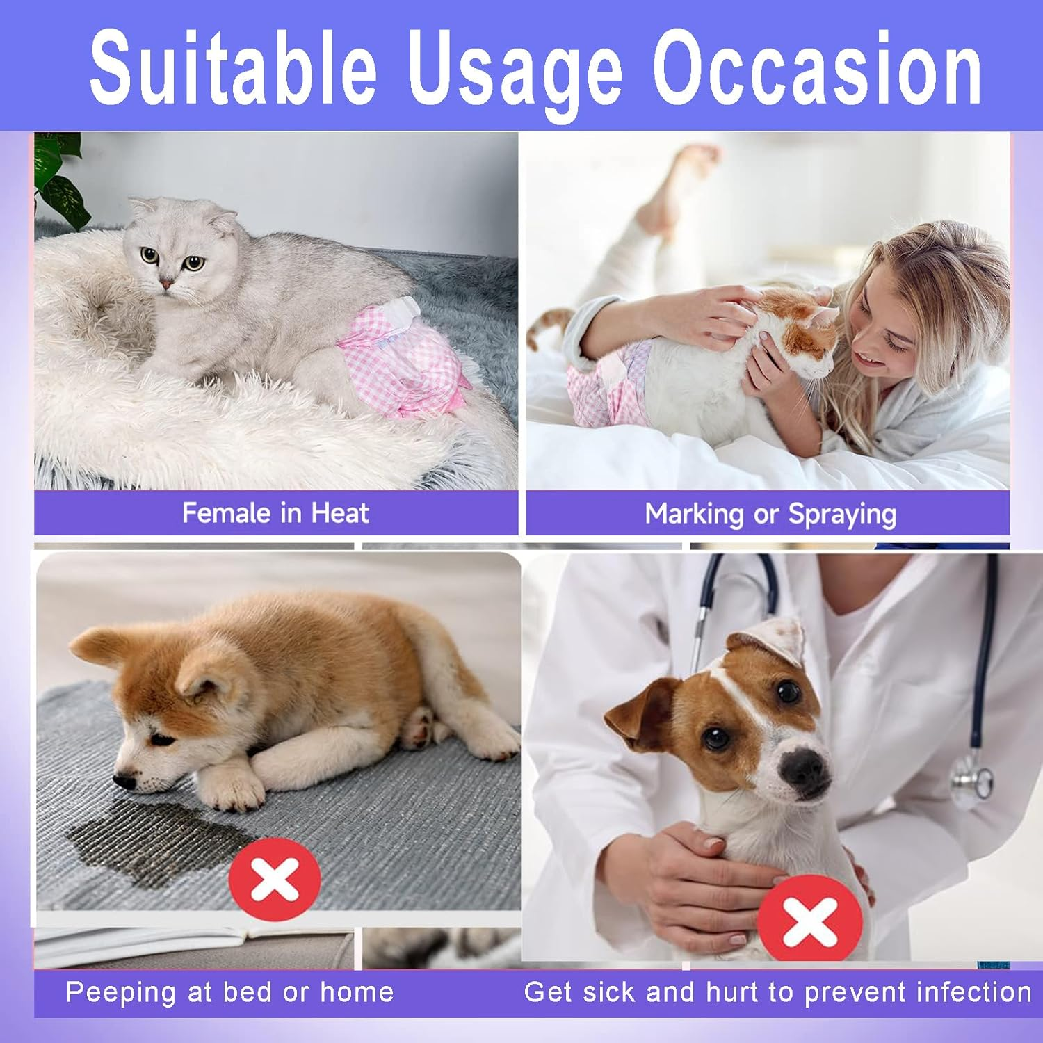 All-Absorb Disposable Female Dog Diapers, Doggie Period Diapers for Female Dogs in Heat, Incontinence, Diaper with Wetness Indicator (10 Count) image number 3