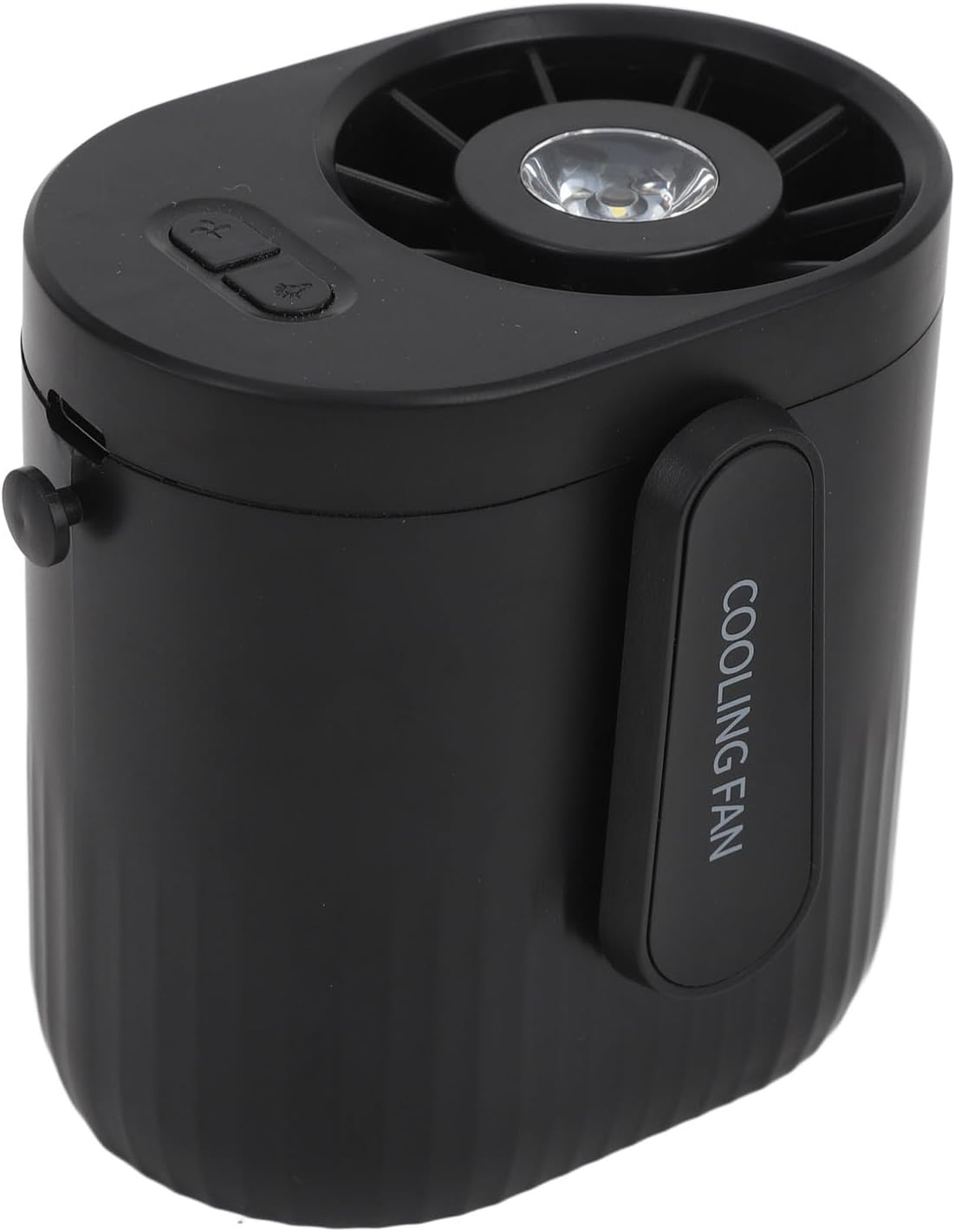 Portable Waist Clip Fan - 4000Mah 3 Speed Adjustable Outdoor Turbo Fan with Emergency Light, Rechargeable Hand Fan for Travel Camping (Black) image number 5