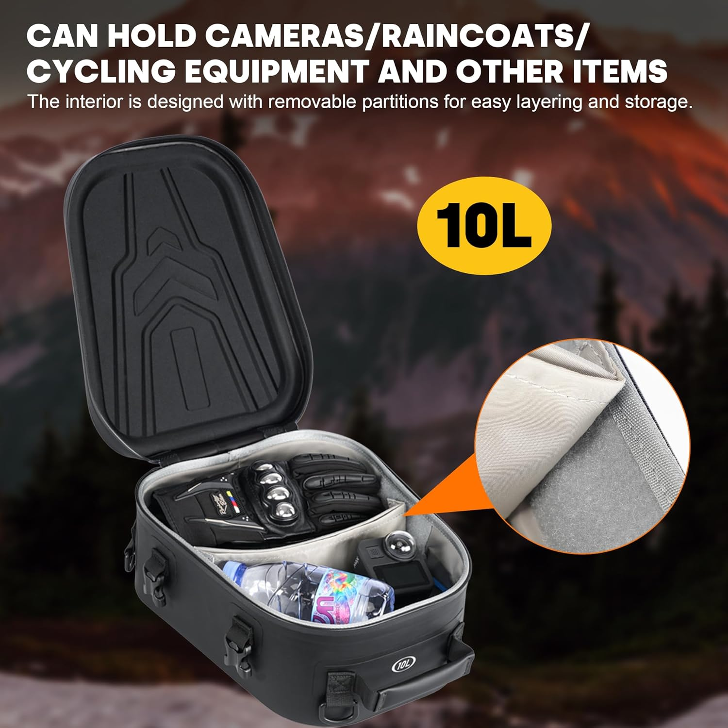 WILD HEART Motorcycle Hard Waterproof Tail Trunk Bag Multifunctional Rider Backpack image number 3