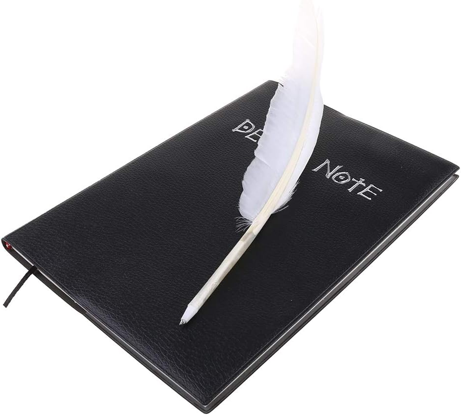 Death Note Notizbuch Mit Federstift, F&uuml;r Cosplay-Liebhaber, Kann Als Tagebuch Und Notizbuch Verwendet Werden (Mit Federstift Und L-F&ouml;rmiger Halskette) image number 2