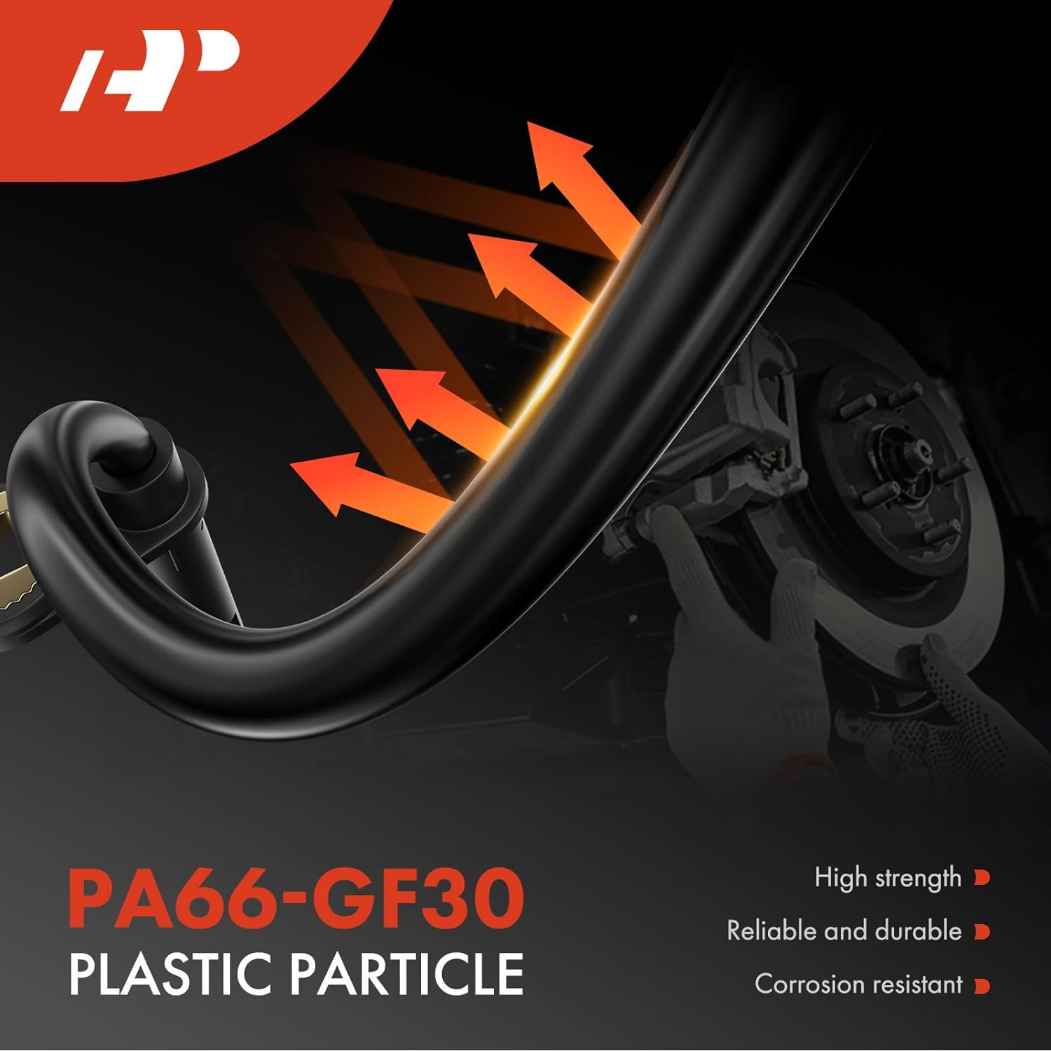 A-Premium ABS Wheel Speed Sensor Compatible with BMW Models - E30 318I/325/325E/325Es/325I, E28 524Td, E30 M3, RWD - Rear Driver or Passenger Side, Replace# 34521155041 image number 1