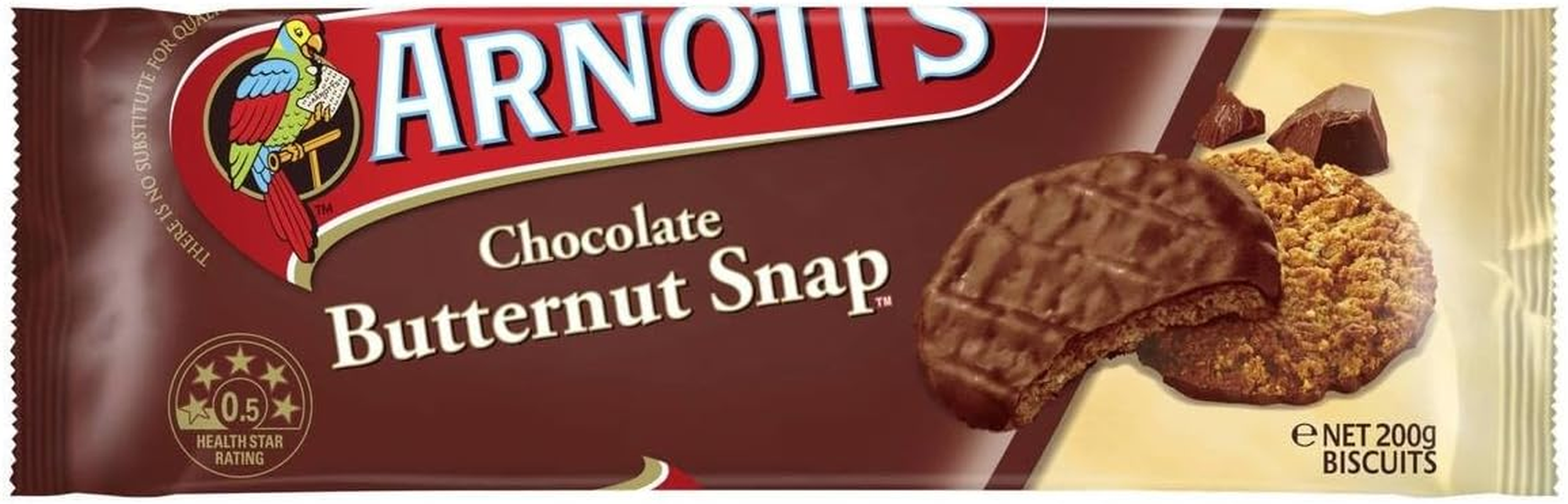 Arnotts Chocolate Butternut Snap Biscuit 200 G, 200 G image number 1