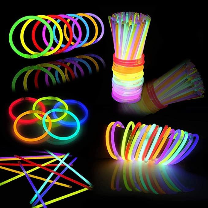 300 Pcs Glow Sticks Bulk 8" Glowsticks - Glow in the Dark Light up Sticks Party Favors,Glow Party Decorations, Neon Party Glow Necklaces ,Christmas,Halloween Party Supplies Pack