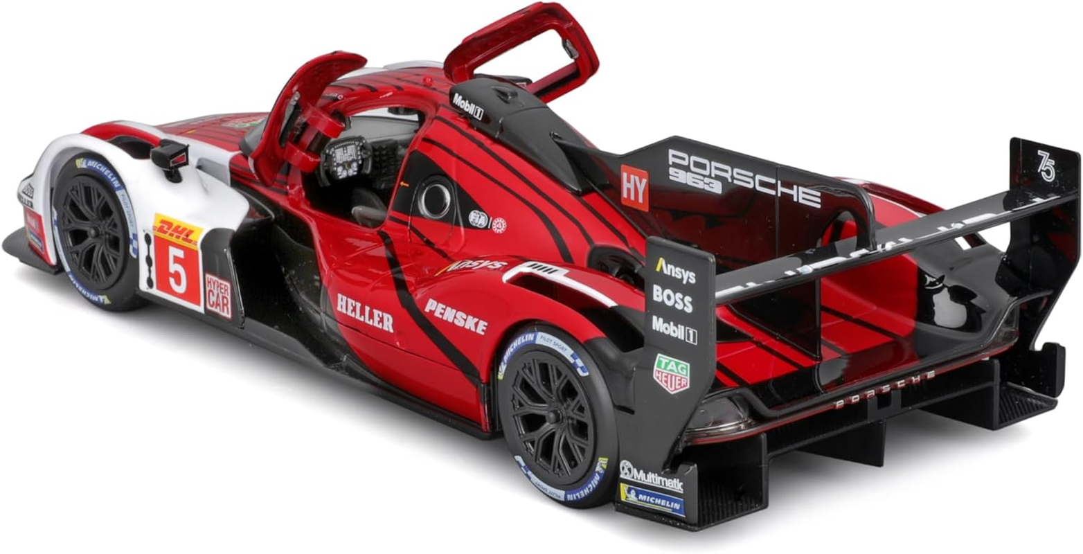 Bburago Porsche 963-2024: Discover the Metal Replica Racing, with Detailed Interior, Doors and Hood for Opening, Offers an Authentic Experience in 1:24 Scale image number 2