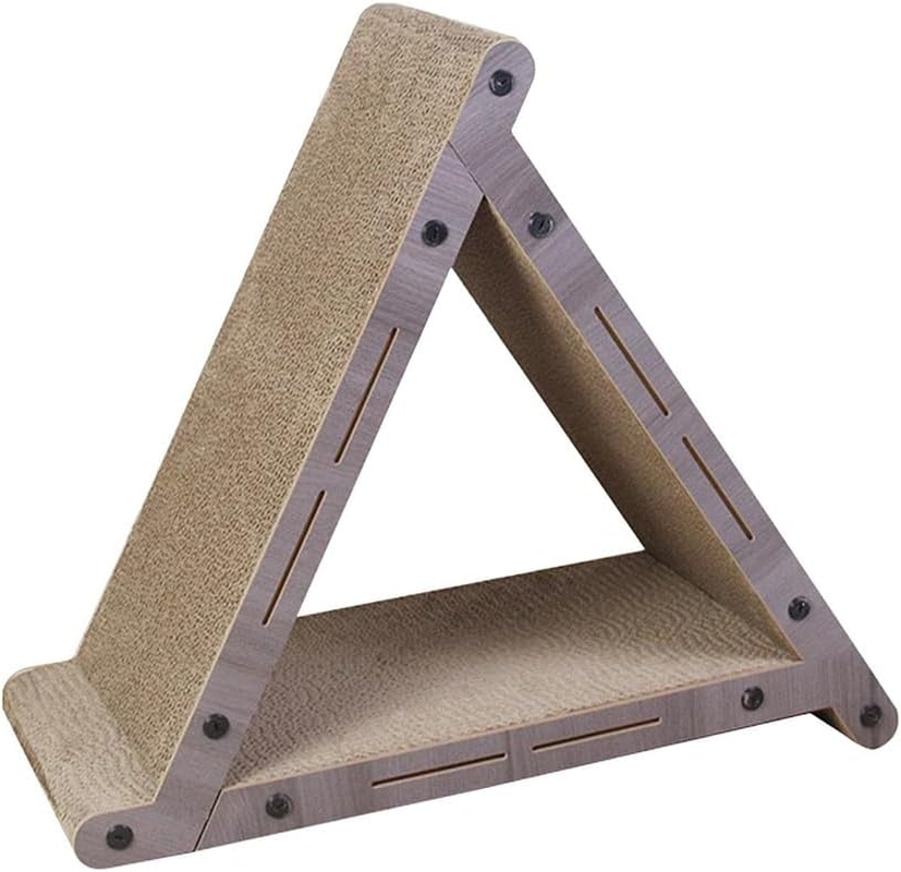 Triangle Cat Scratching Post, 3-Sided Corrugated Cardboard Scratcher Pad, Vertical Cat Scratch Board for Claw Grinding and Furniture Protection image number 6