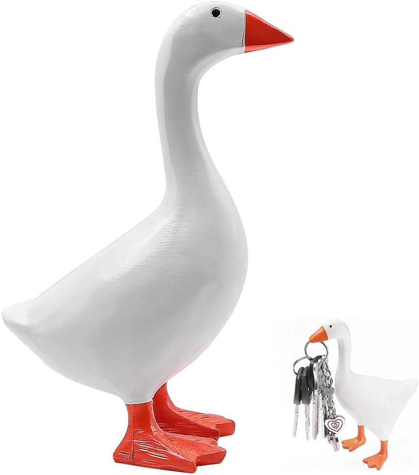 Magnetic Goose Statue Key Holder,Entrance Home Decor,Cute Homes Decor for Kawaii Room Office Table Desk Decors image number 5