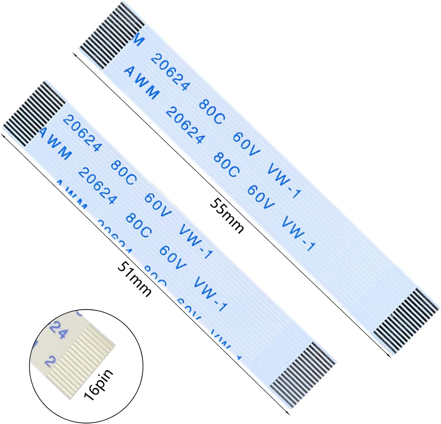 4 Pairs (8Pcs) Flex Ribbon Cables Compatible with Sony PS5 16 Pin Console Gamepad Touchpad L1 L2 R1 R2 Flex Cable Replacement for TV Video Games