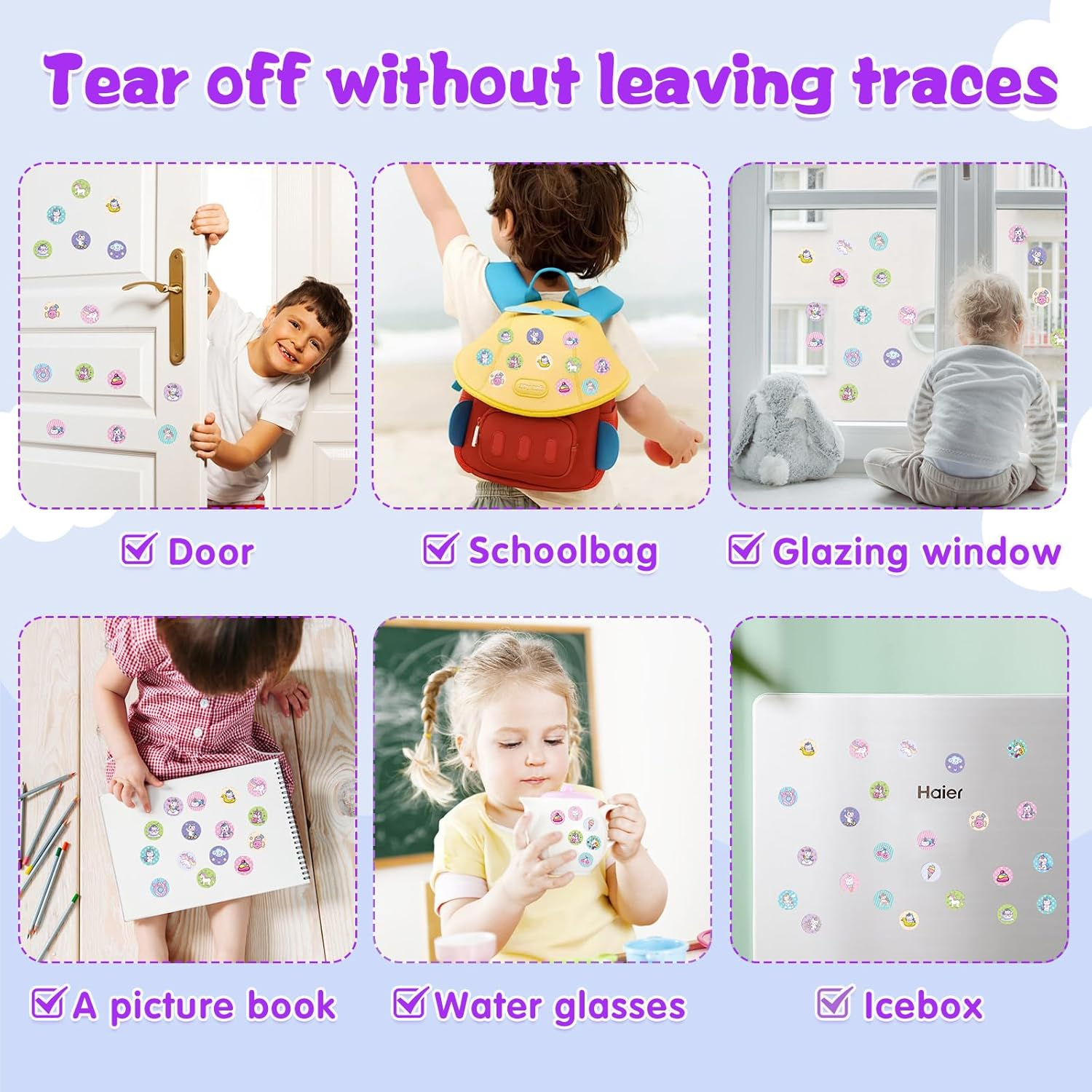 Sticker Stamper Unicorn Toys for Girls 3 4 5 6, 24-Page Activity Pad and 300 Stickers,Arts and Crafts Fidget Toy, Sticker Books Travel Toy for Toddler 3+ image number 2