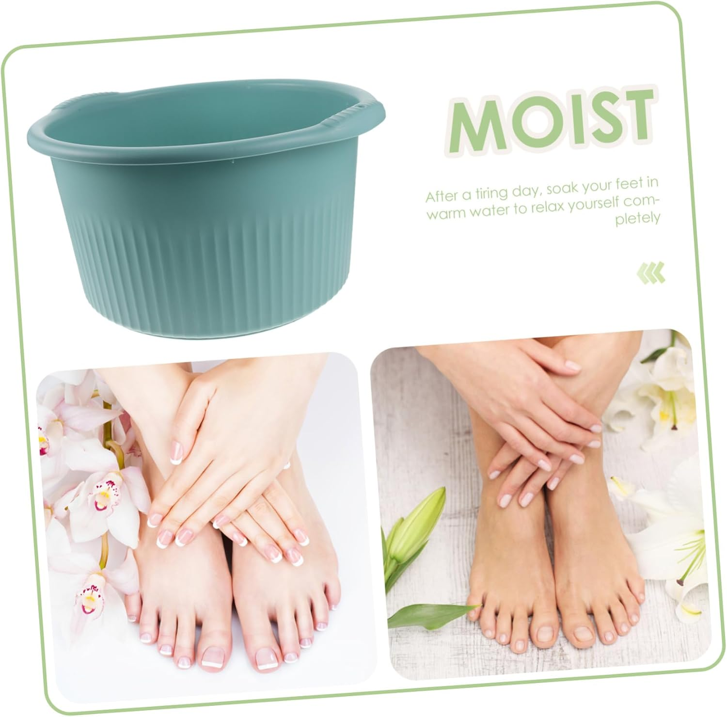 GLEAVI Foot Soaking Basin Massage Function Capacity Foot Wash Tub for Relaxation and Circulation Practical Phone Groove for Home Use - Orange image number 5