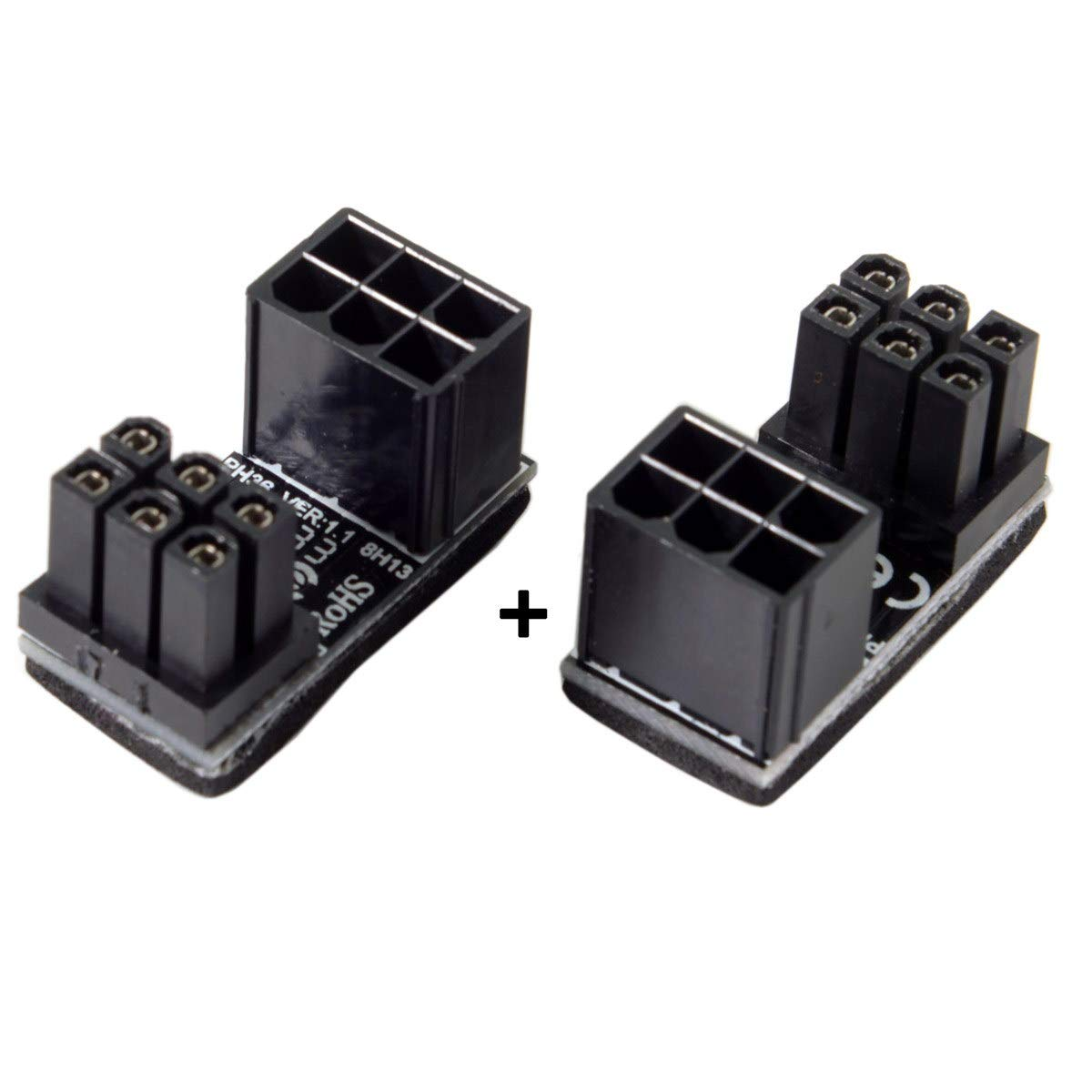 Cablecc ATX 6Pin Female to 6Pin Male 180 Degree Angled Power Adapter for Desktops Graphics Card image number 1