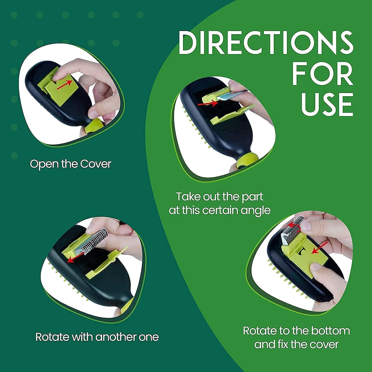 Sunshine Solution Professional Dog Brush , Cat Brush for Dog and Cat Grooming | 5 in One Solution | Dematting Comb | Dog Comb | Deshedding Comb | Bristle Brush | Pin Brush | Bath & Massage Cat Brush and Pet Brush image number 2