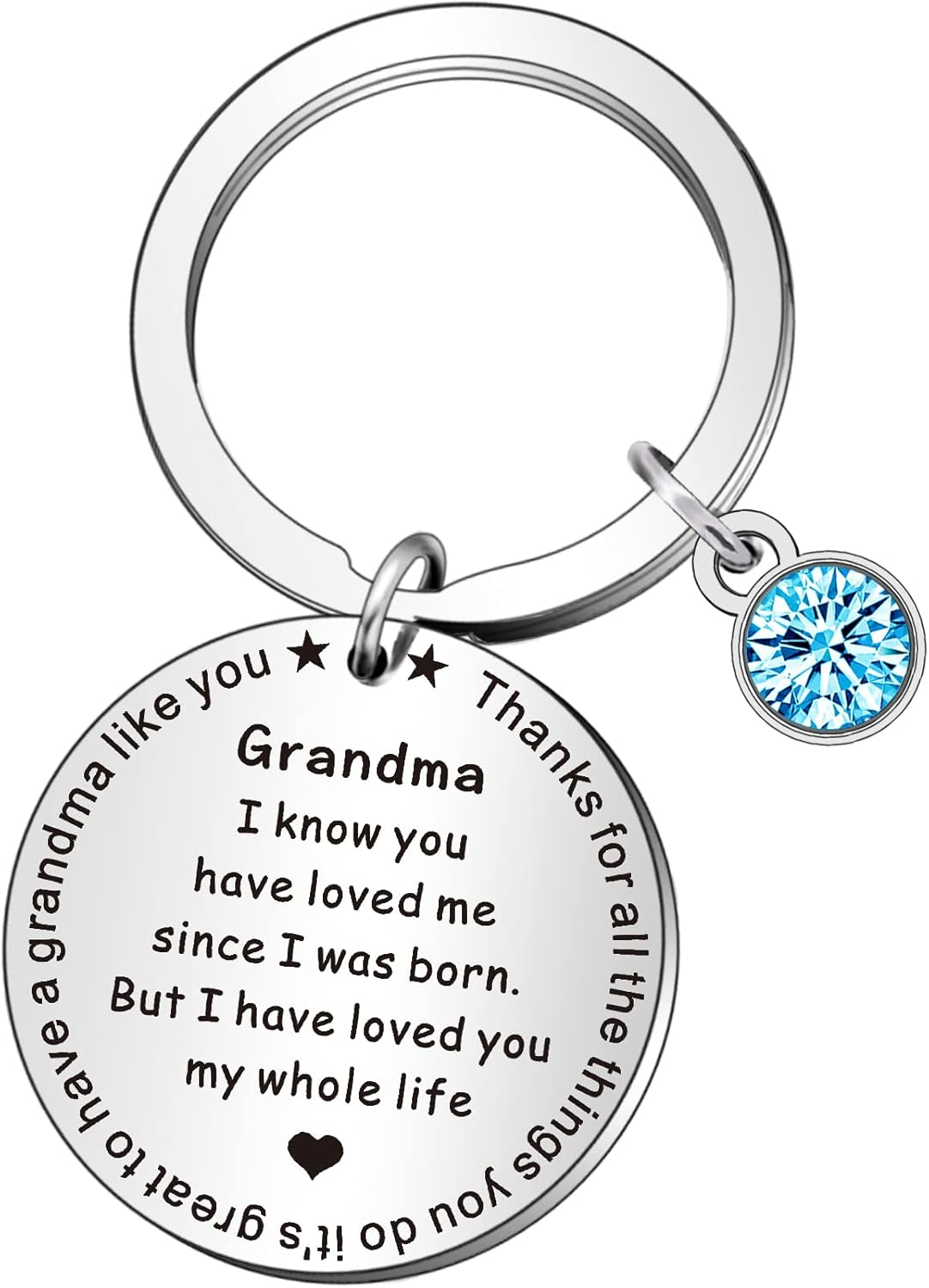 Grandma Keyring Gifts from Grandson Granddaughter Babysitter Gifts Grandma Appreciation Gifts Thank You Gifts Keyring for Grandma Grandma Christmas Birthday Thanksgiving Gifts, Silver, One Size image number 1