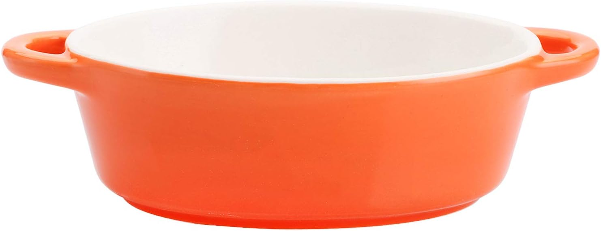 Foraineam 6 Colors Oval Porcelain Ramekins 10 Oz Oven Safe Creme Brulee Souffle Baking Ramekin Dishes Bowl with Double Handles image number 2