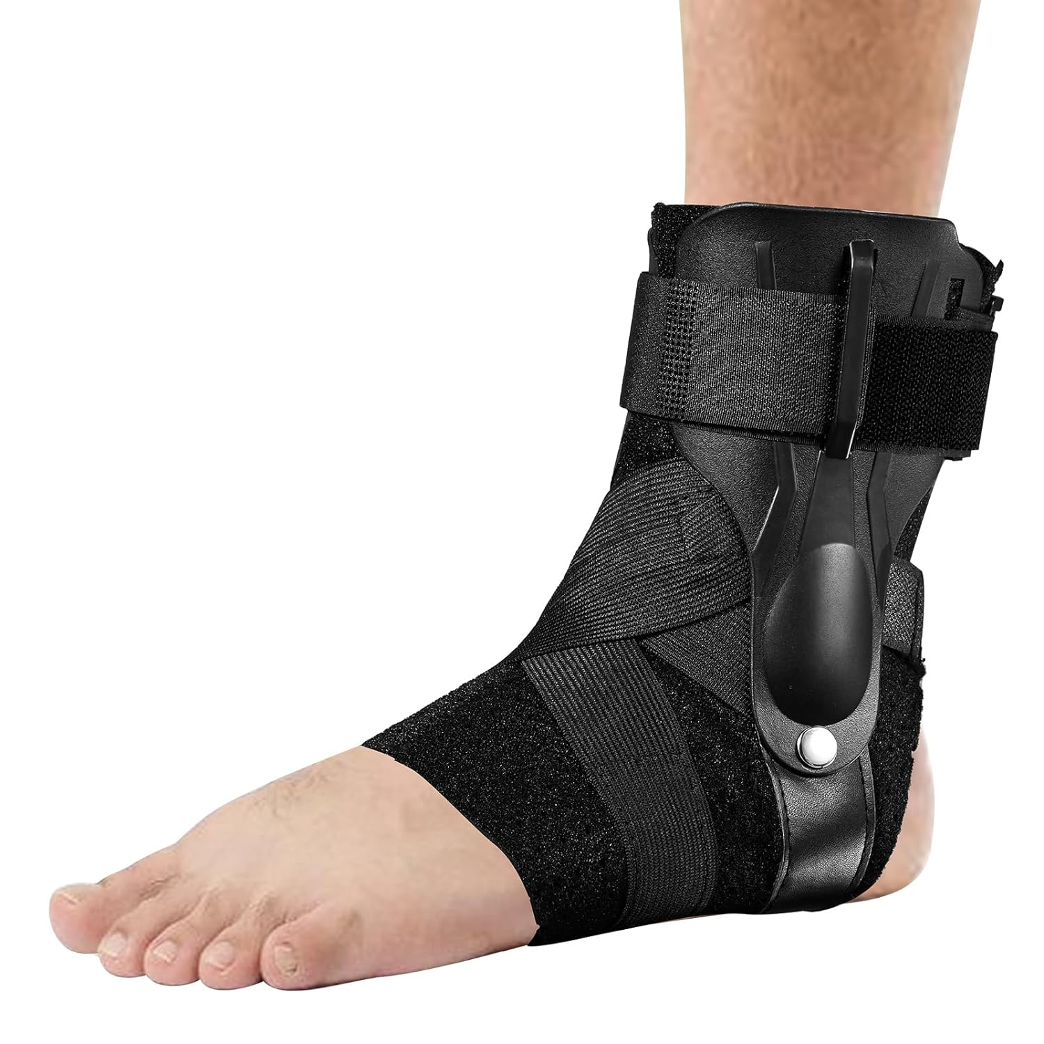 Ankle Brace with Arch Support Adjustable Ankle Stabilizer Brace Compression Sleeve and Plantar Splint Pain Relief, Perfect for Volleyball, Basketball, and Walking (S) image number 2