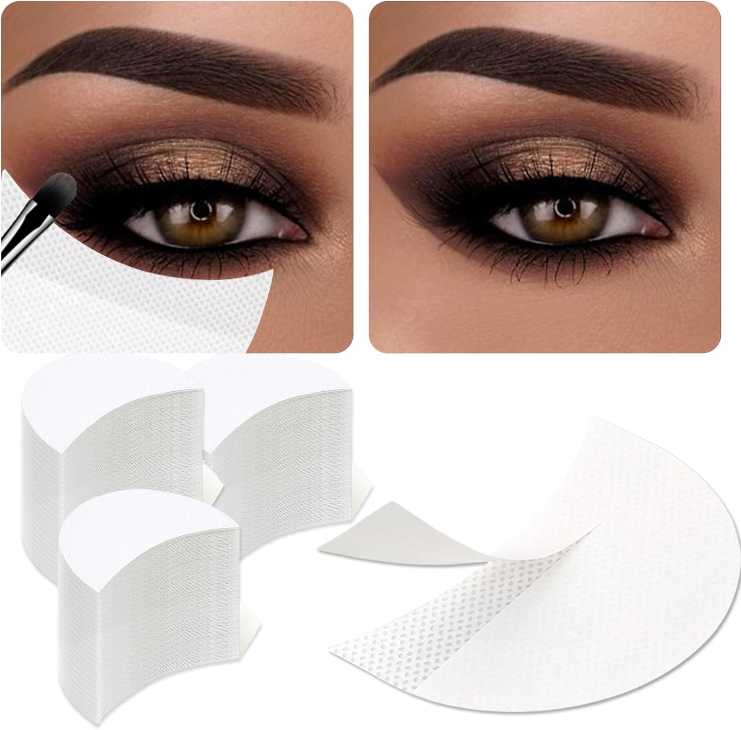 Tailaimei 300 Pcs Eyeshadow Shields, Eyeshadow Stencil for Prevent Makeup Residue, Lint Free Gel Pad for Eyeliner, Eyelash Extensions and Lip Makeup image number 1