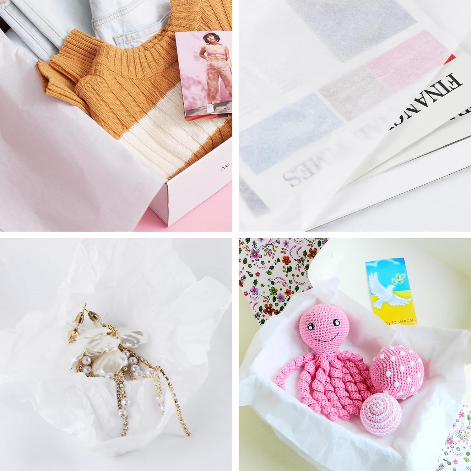 32 Sheets 24" X 36" White Acid-Free Tissue Paper for Storage, Gift Bags, Unbuffered & Lignin Free Archival Paper for Textiles, Clothing, Photos and Dolls image number 5