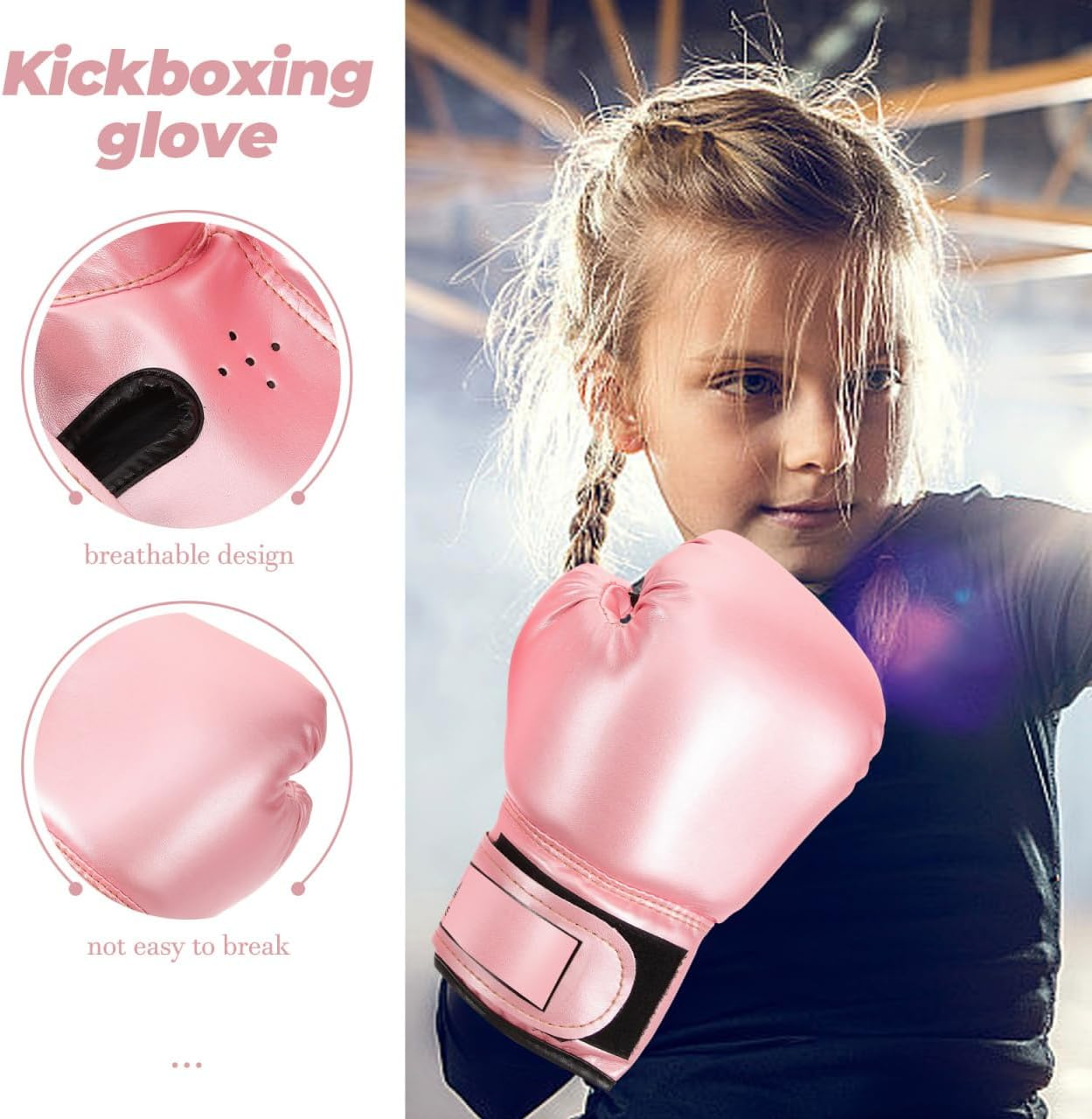 Milisten Kids Boxing Gloves: Toddler Boxing Gloves for Kids Training - Punching Bag Training Sparring Gloves Suitable for Boys and Girls Boxing Beginners（Pink image number 5