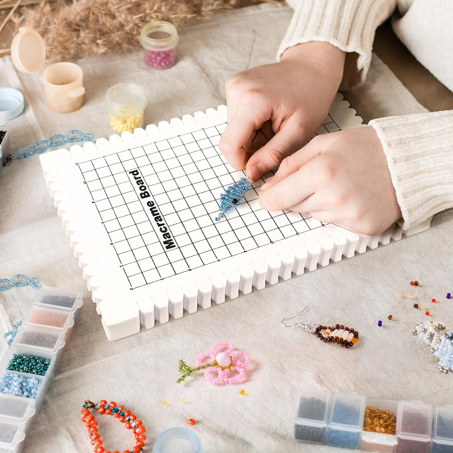 9X6 Mini Macrame Board Instructions Creations Inches Beadsmith Macrame Board image number 4