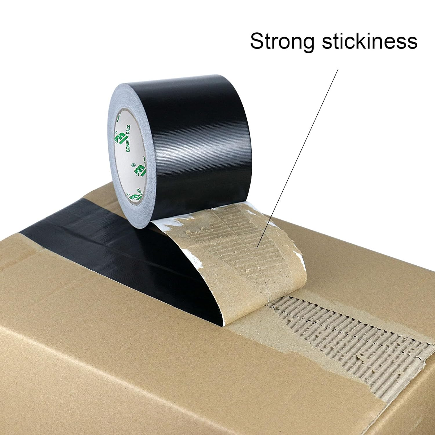 Heavy Duty Black Duct Tape, Multi-Use Easy Tear Gaffer Waterproof Cloth Tape for Repairing, Maintenance and Industrial Use, 3.94 Inch X 32.8Yards, 7.5Mil Thick, 1 Roll, BOMEI PACK image number 4