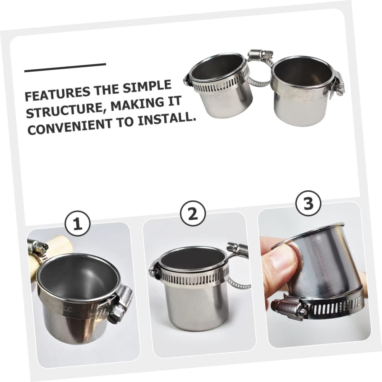 Parrot Food Cup Pigeons Cage Bird Food Feeder Dish Food Container Cage Accessories Parrot Standing Feeder Bird Coop Cups Pet Supplies Big Bird Stainless Steel to Feed Bird Stand (Silvery, 5.5Cm) image number 2