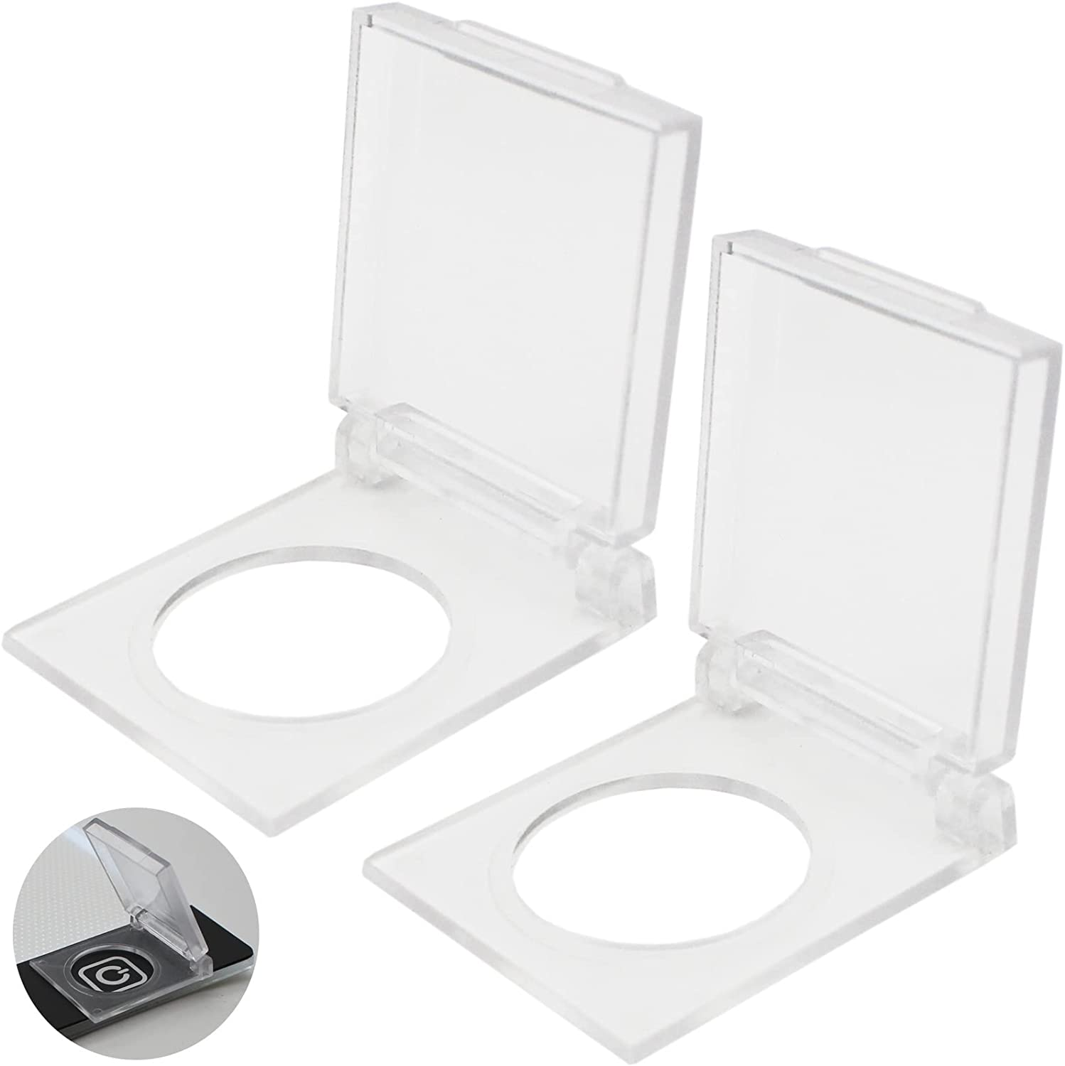 2PCS PC Power Button Cover, Light Pad Switch Cover, Power Button Cover Child Proof Safety Push Button Switch Cover Guard Protector for Computer PC Desktop image number 6