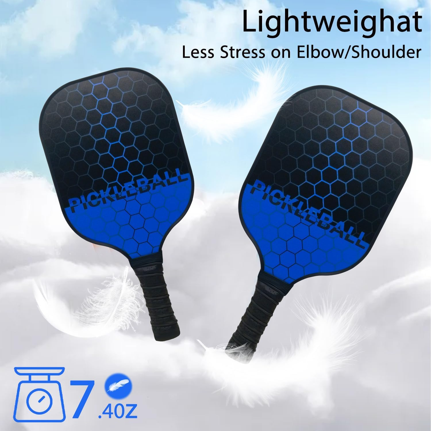 Pickleball Paddles,Pickleball-Set of 2 Paddles and 4 Balls with Paddle Bag,Usapa Approved Fiberglass Surface,Pickle Ball Paddle Set for Men Women. image number 3