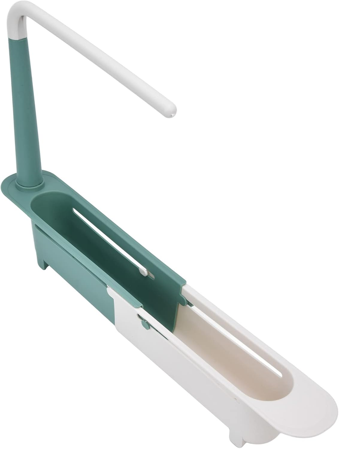 Telescopic Sink Storage Rack, Expandable Utility Farmhouse Accessories Sink Multifunctional Updated Adjustable Rollable Sponge Holder for Kitchen Dishes Cups Fruits(Green) image number 6