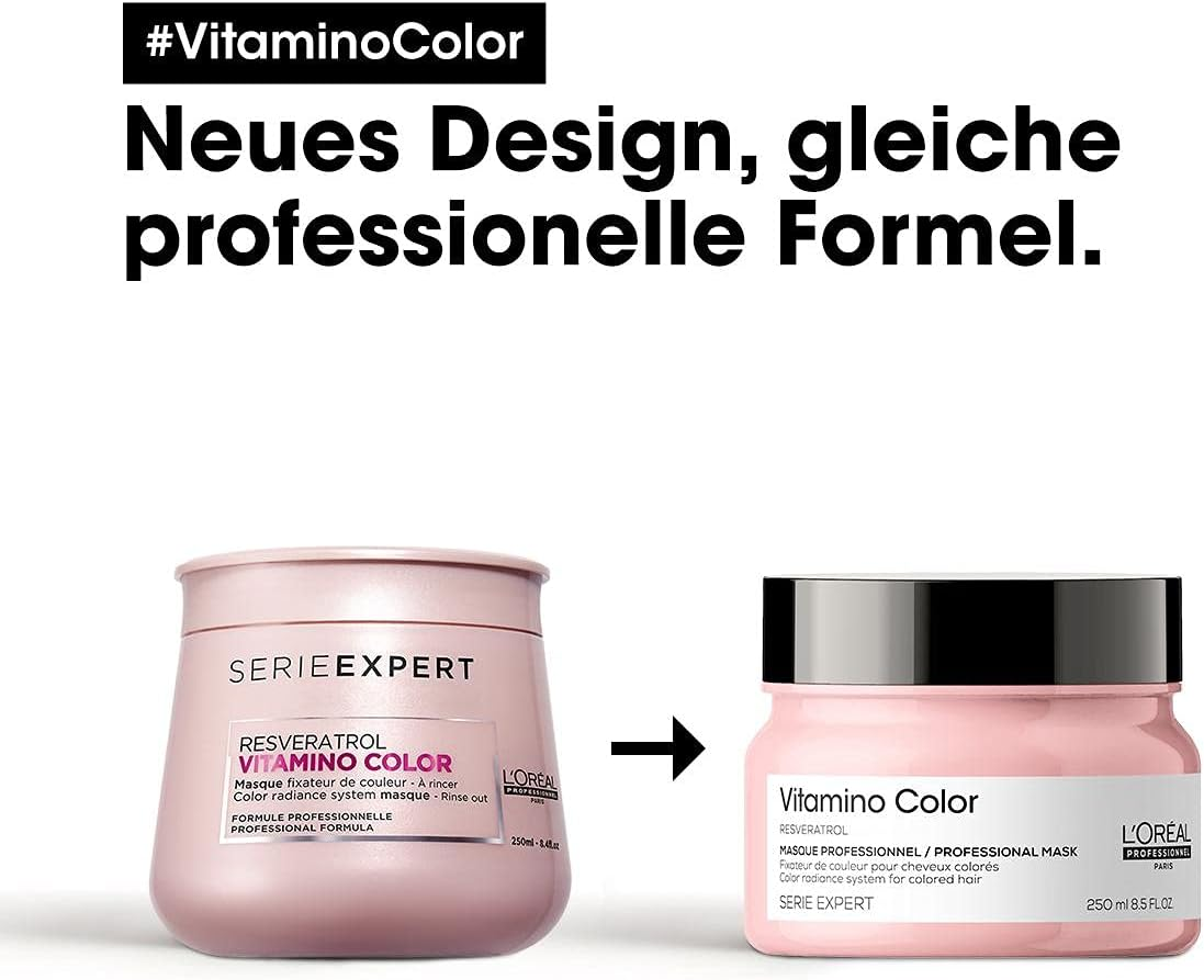 L'Or&eacute;al Professionnel Colour-Retaining Hair Mask for Coloured Hair, with Resveratrol, Expert Series, Vitamino Colour Mask, 250 Ml image number 6