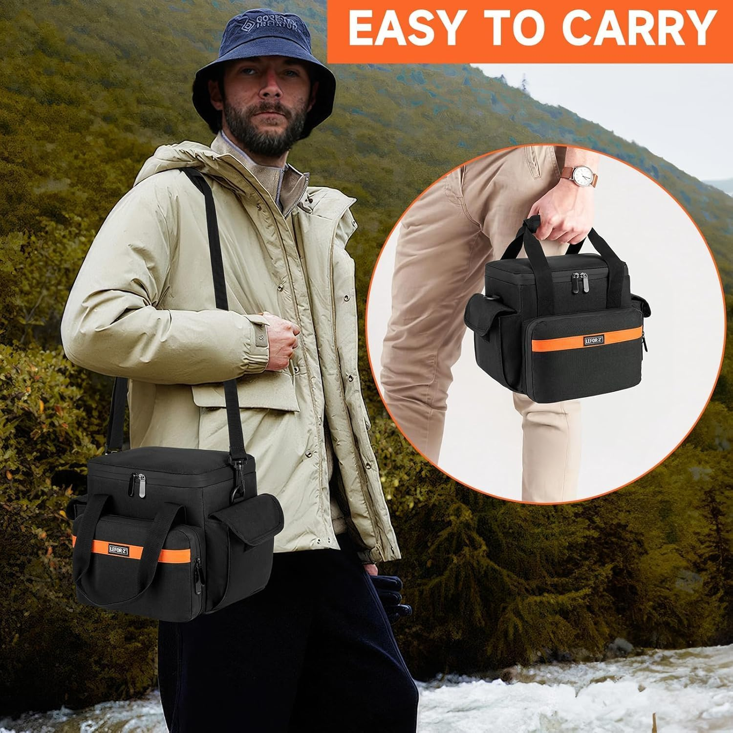 Carrying Case Compatible with Jackery Explorer 240/300/160/GOLABS R300/Anker 521 Portable Power Station,Waterproof Travel Storage Bag with Multiple Pockets for Charging Cable and Accessories(Bag Only) image number 6